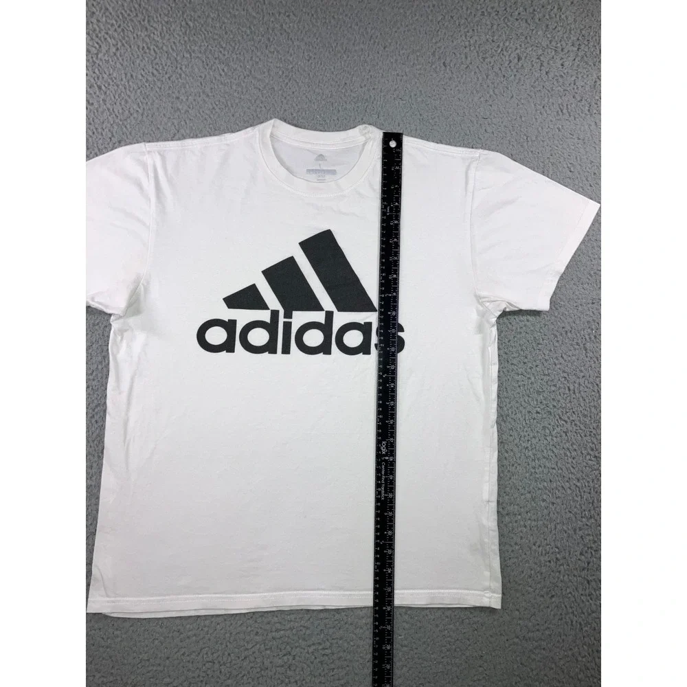 Adidas Golf Big Logo Graphic T-Shirt Mens L White Black Spellout Classic Cotton